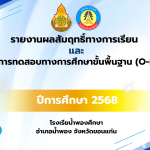 รายงานผลสัมฤทธิ์ทางการเรียนและผลการทดสอบระดับชาติ O-NET 2568